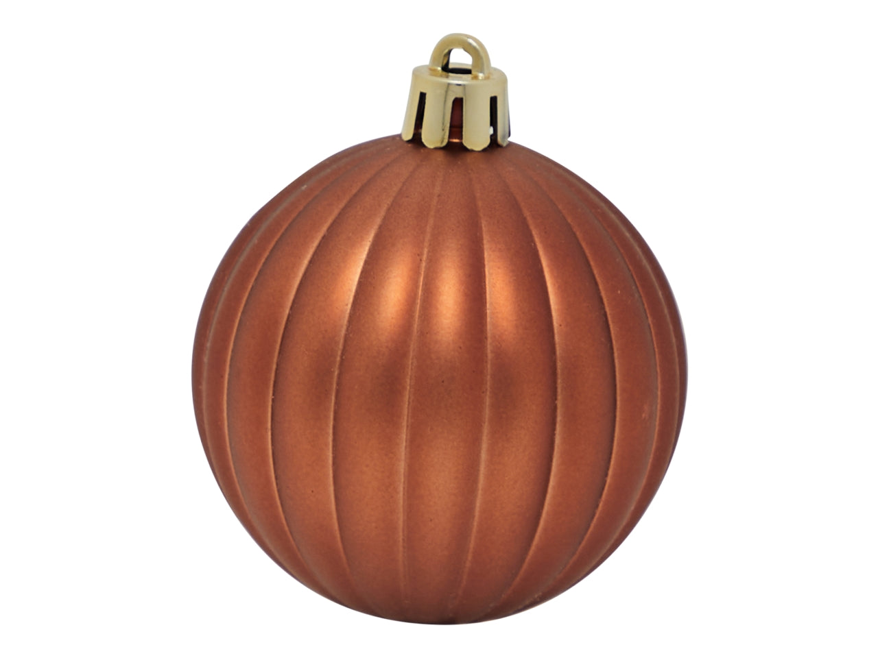 Palla 10cm a spicchi in plastica, confezione da 4 pezzi colore rame opaco