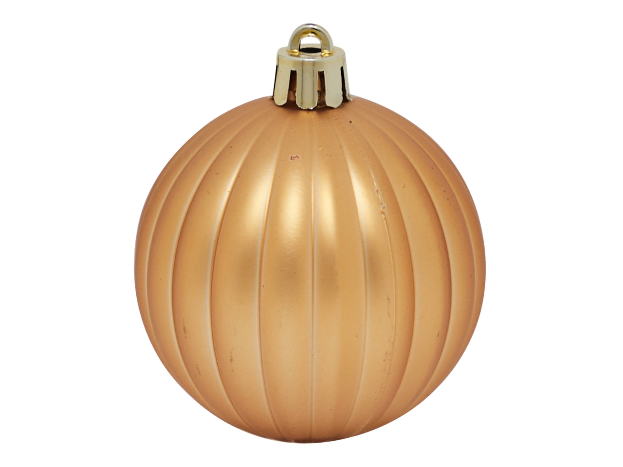 Palla 10cm a spicchi in plastica, confezione da 4 pezzi colore oro opaco