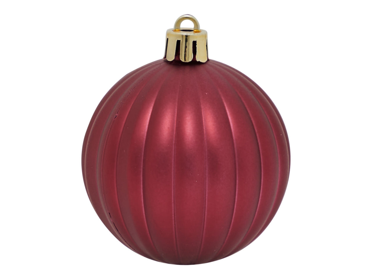 Palla 10cm a spicchi in plastica, confezione da 4 pezzi colore rosso wine opaco