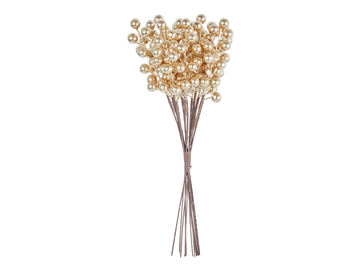 Ramo con bacche 34cm, set 12 rami oro