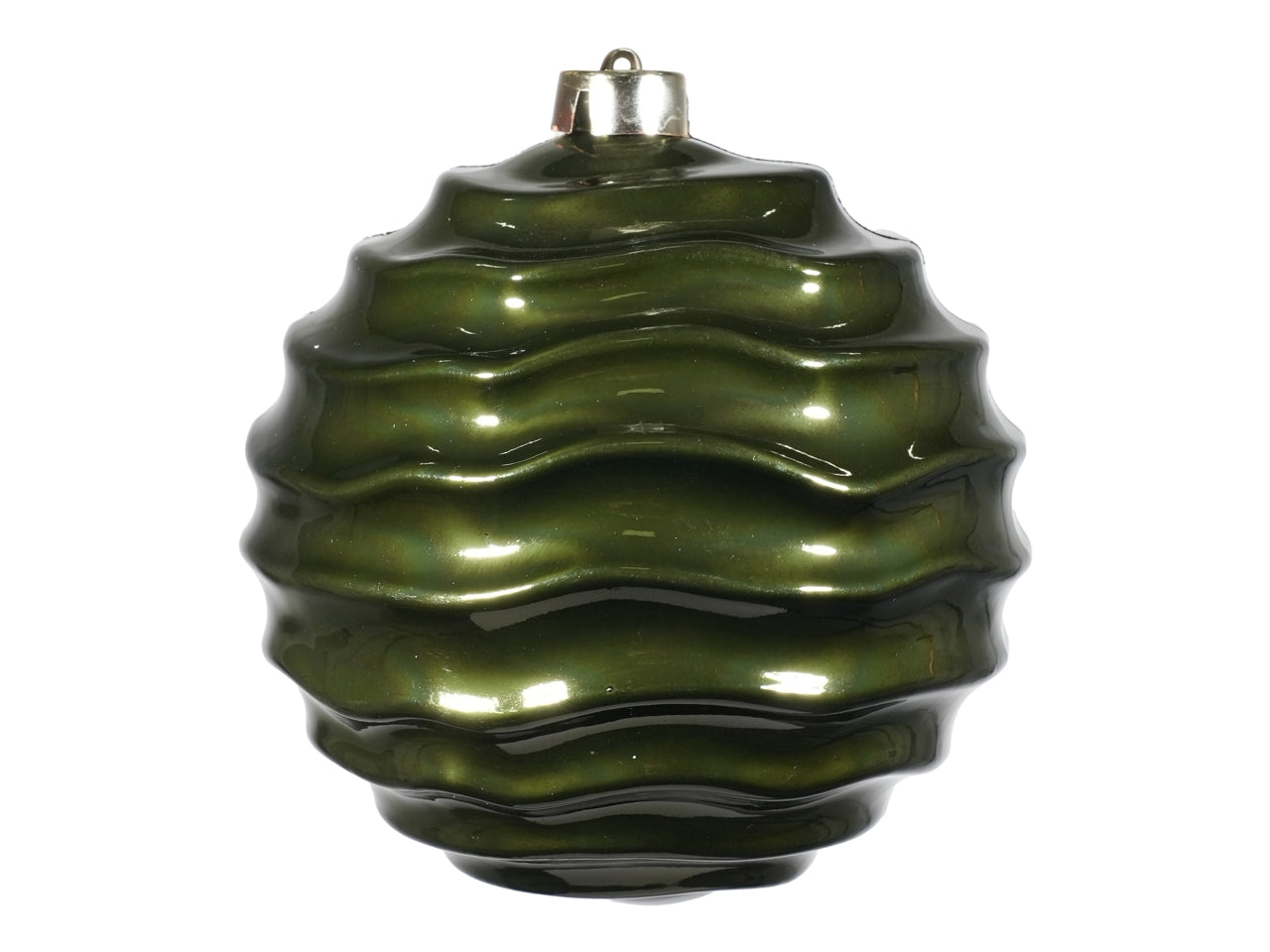 Palla 15cm rigata in plastica verde