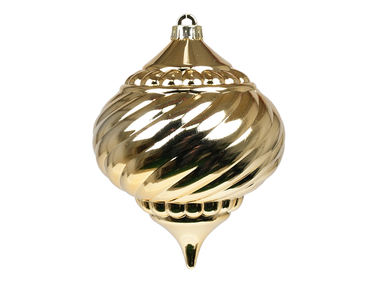 Palla goccia 15cm rigata in plastica oro