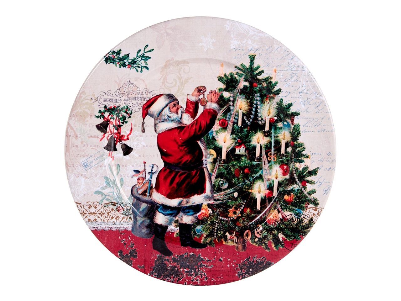 Sottopiatto 28cm in metallo con babbo natale