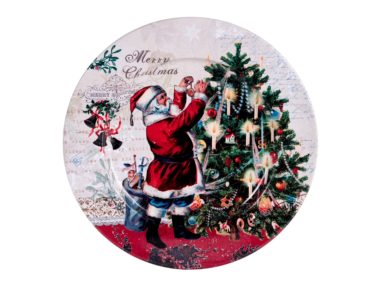 Sottopiatto 33cm in metallo con babbo natale