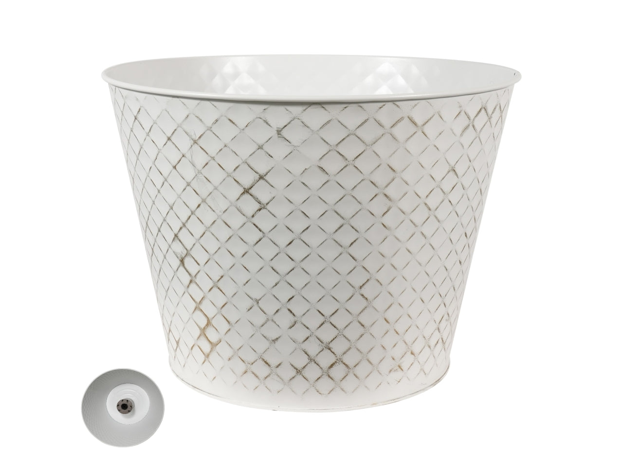 Base vaso per albero in latta 36xh.25cm per alberi massimo 240cm bianco