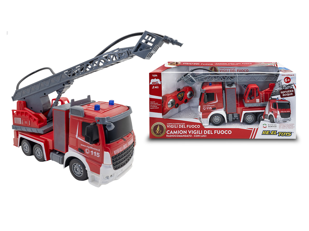 Camion vigili fuoco radiocomandato luci bp