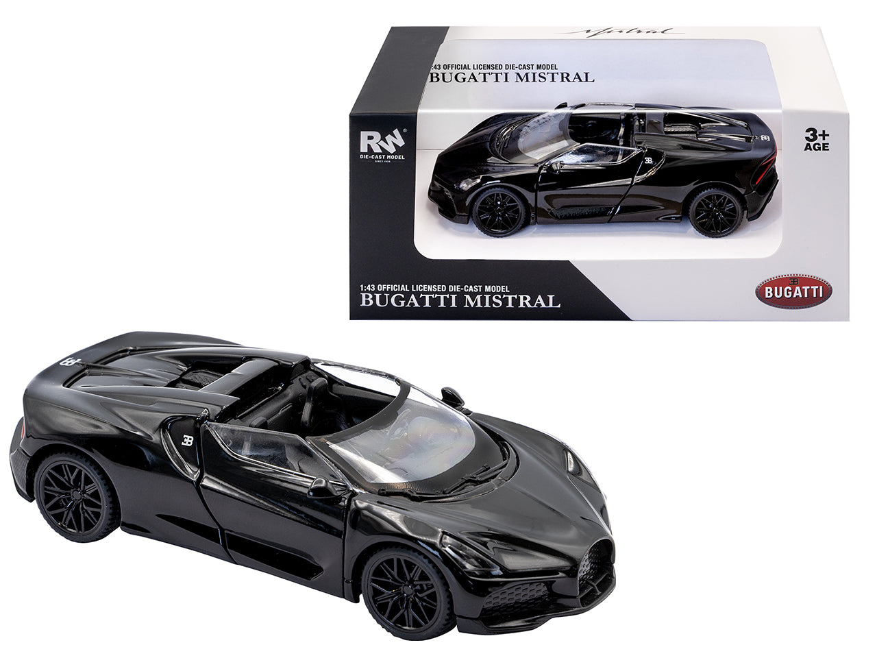 Die cast bugatti mistral black 1:43
