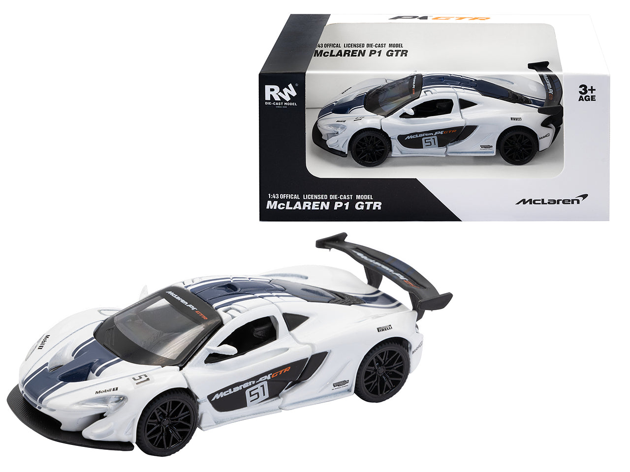 Die cast mclaren p1 gtr white 1:43
