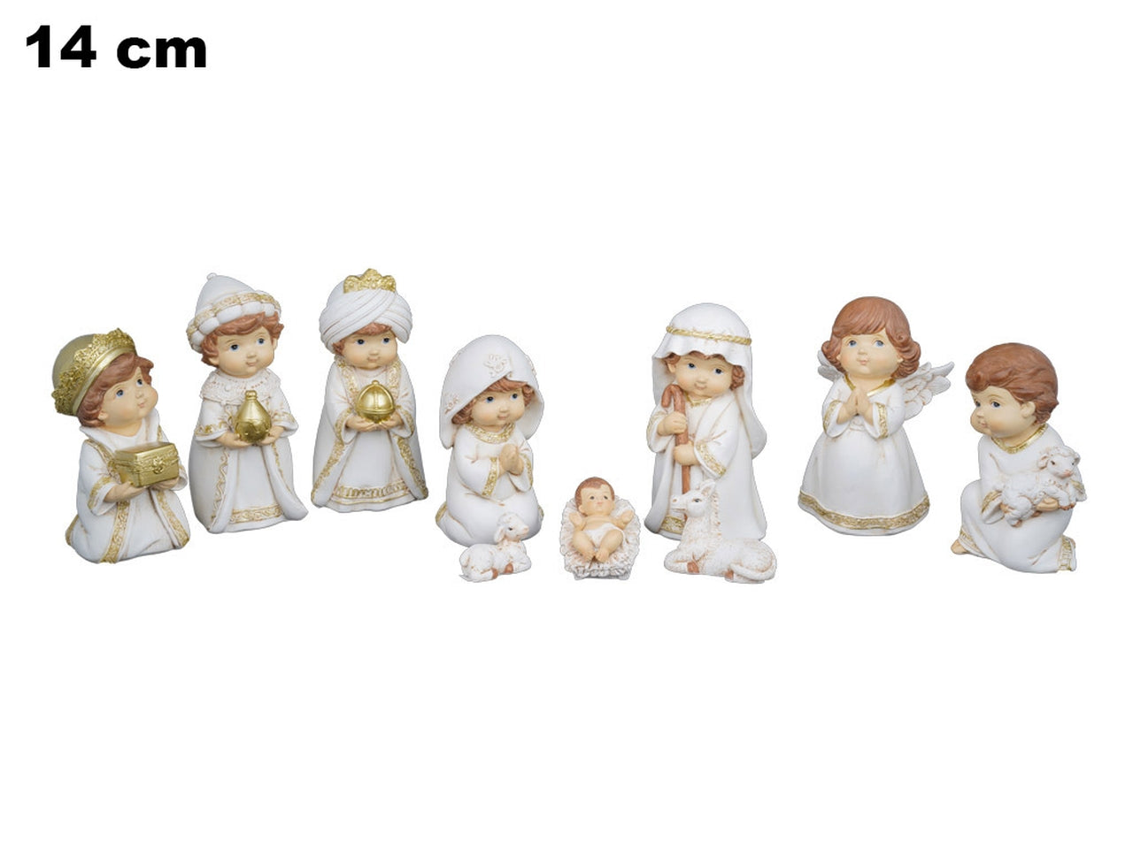 Nativita' 14cm 10 pezzi bianco