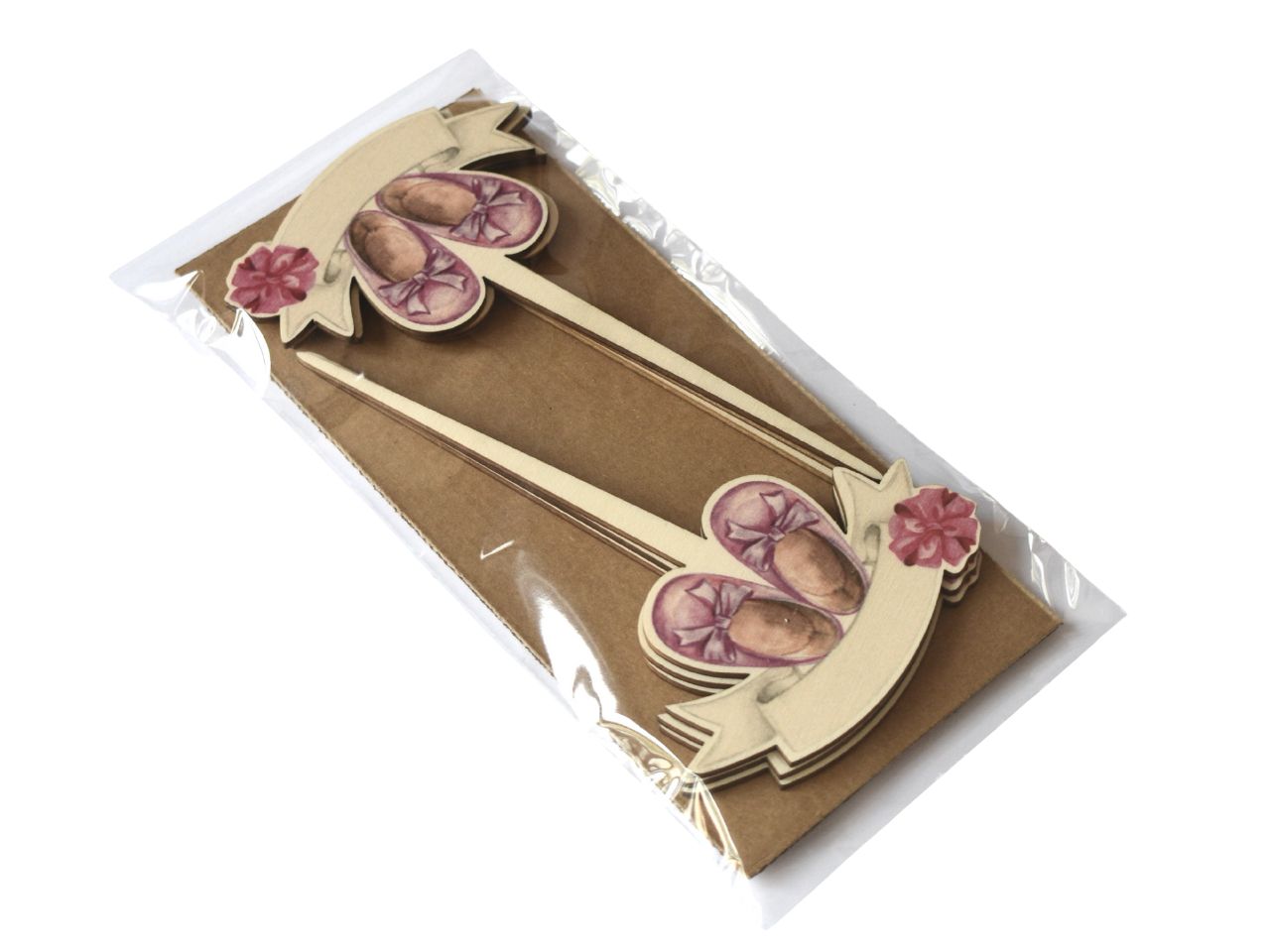 Pic nascita legno 3mm ST 090 la confezione contiene 6 pezzi