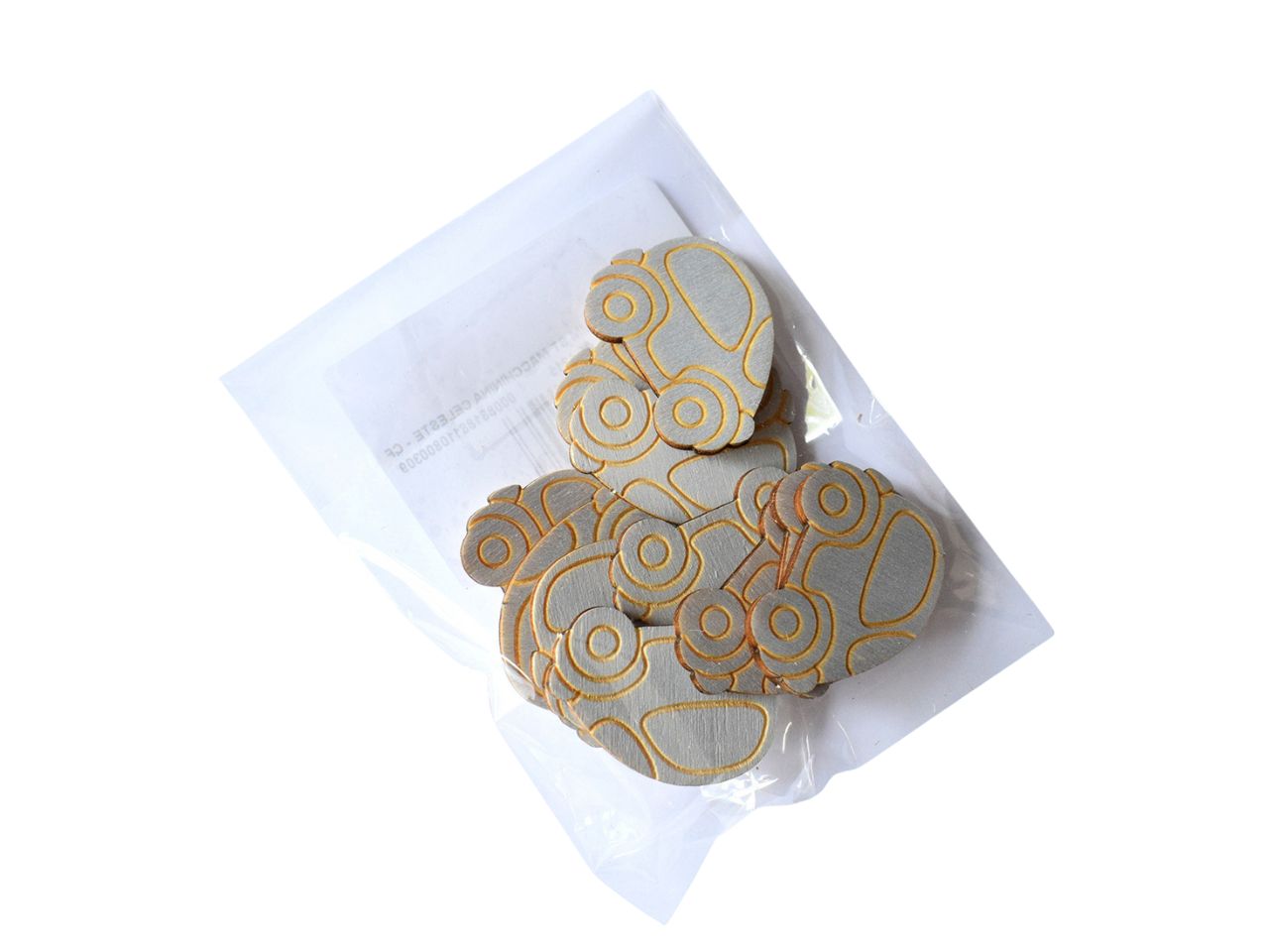 Formina legno 3mm ST macchinina celeste la confezione contiene 12 pezzi