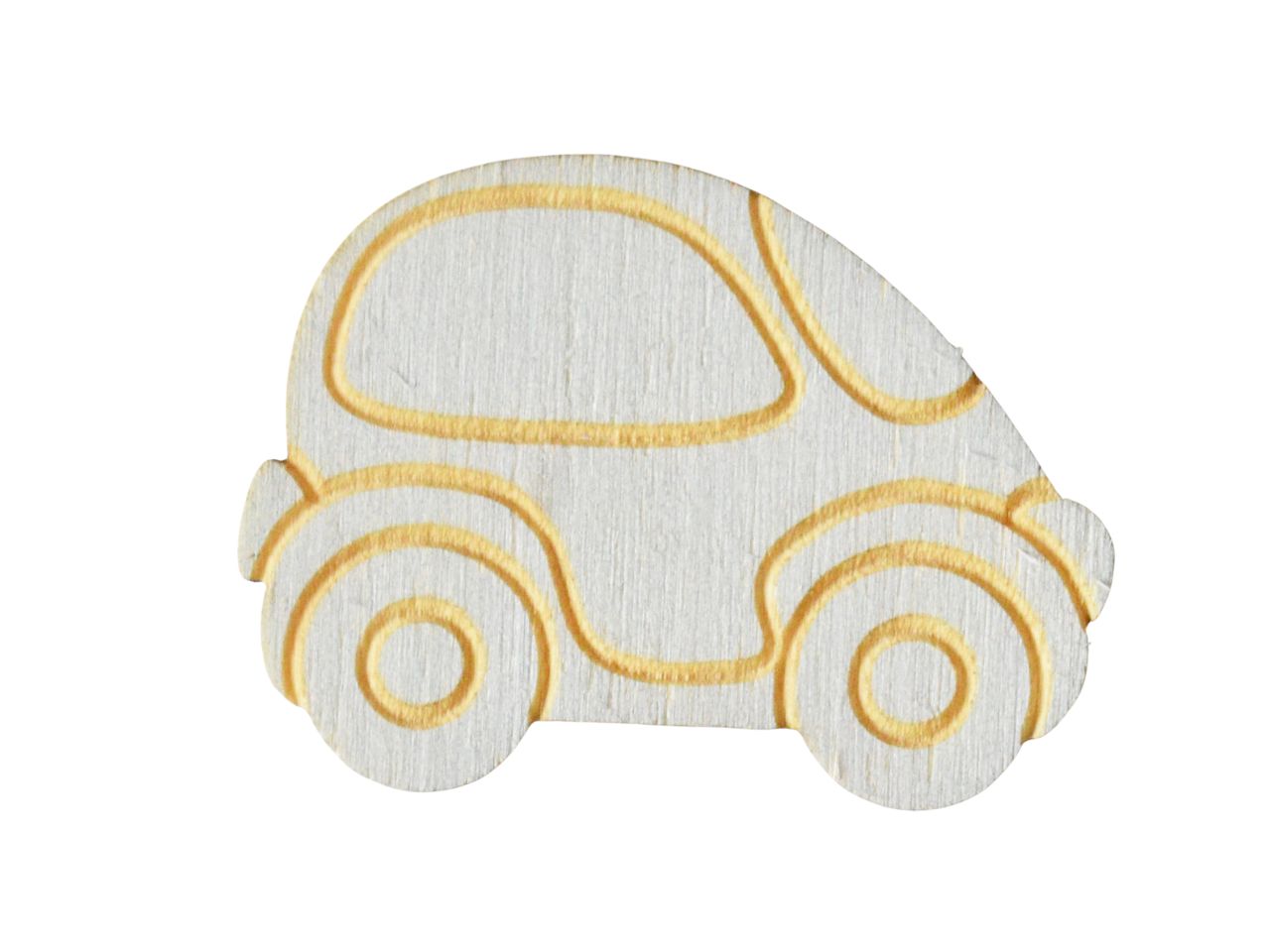 Formina legno 3mm ST macchinina celeste la confezione contiene 12 pezzi