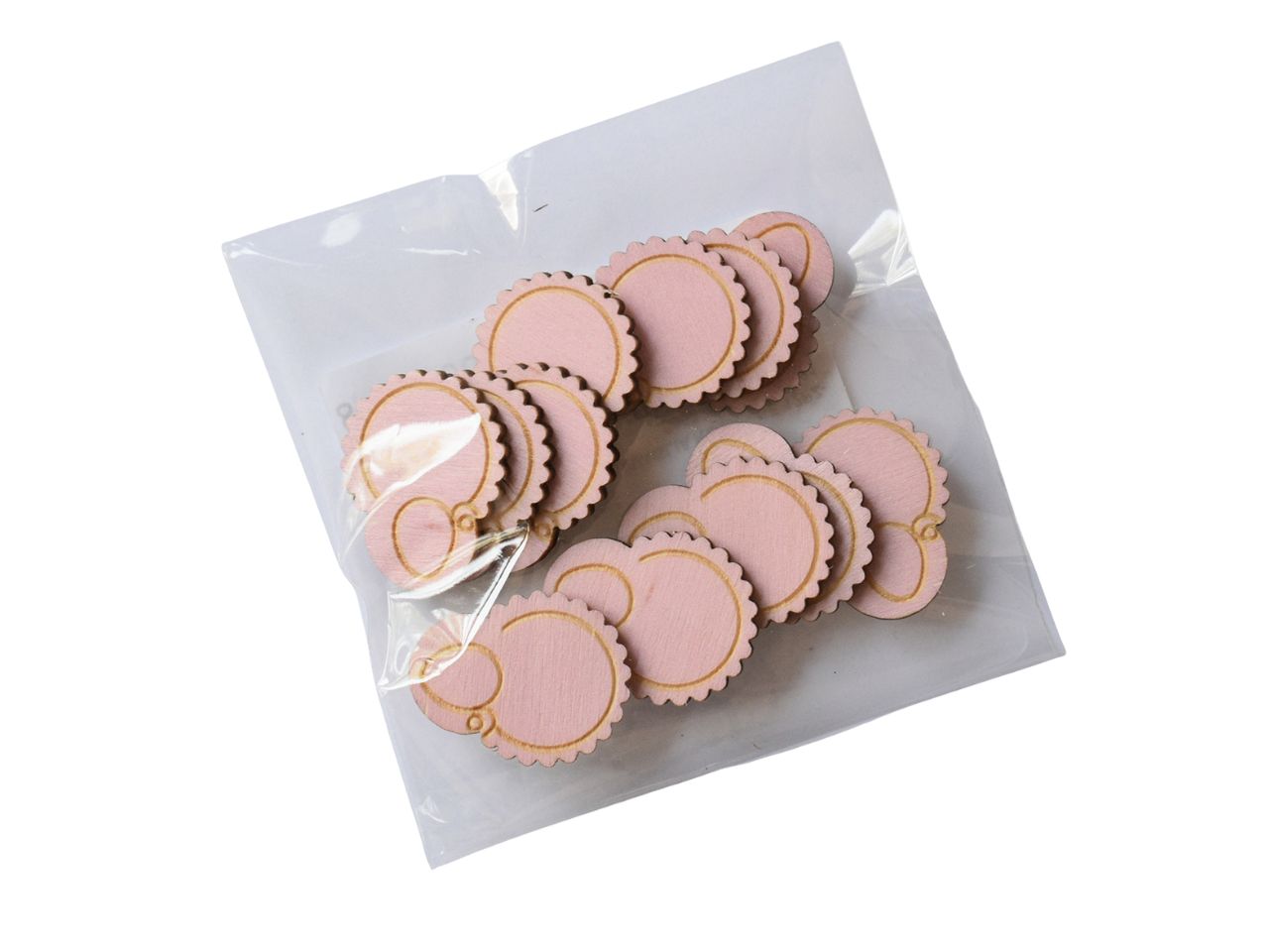 Formina legno 3mm ST bavaglia rosa la confezione contiene 12 pezzi