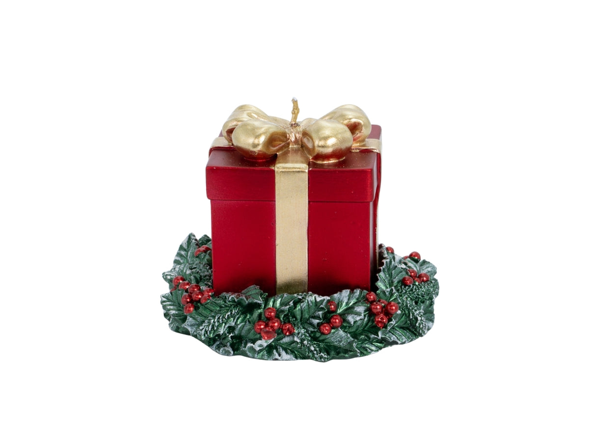 Candela pacco regalo su corona d.14x8x8cm