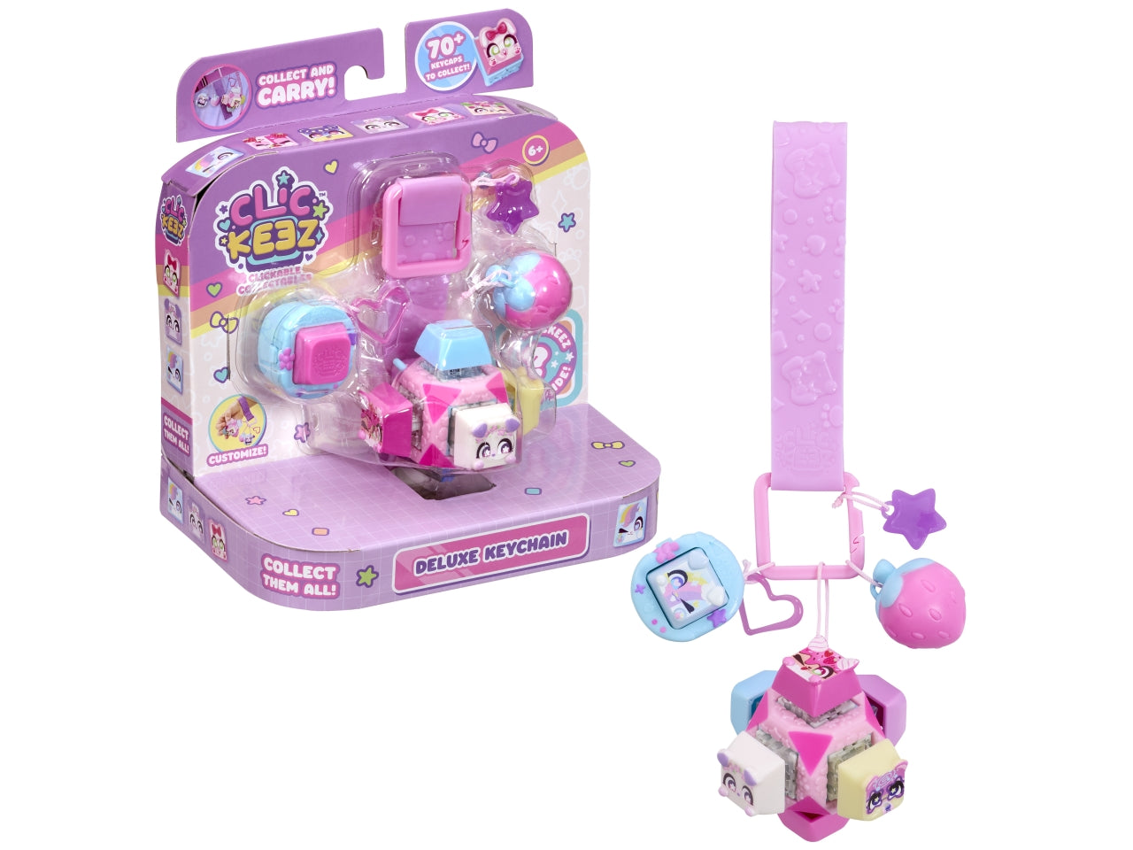 Clickeez deluxe keychain fidget cube