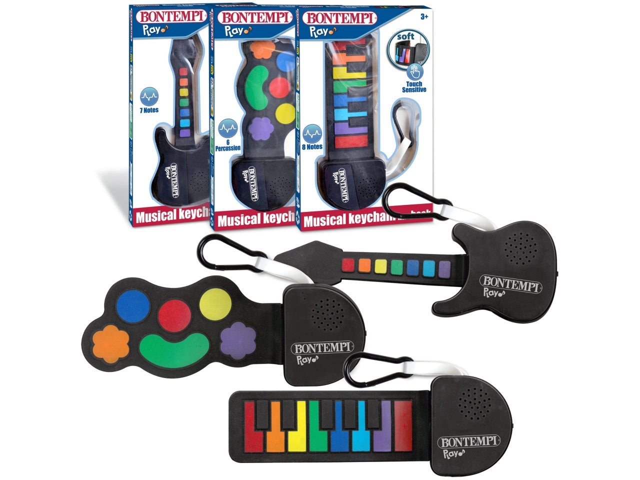 Portachiavi assortiti chitarra, drum, tastiera