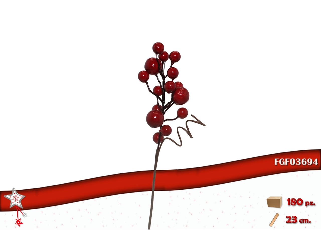 Pick 23cm con bacche rosse