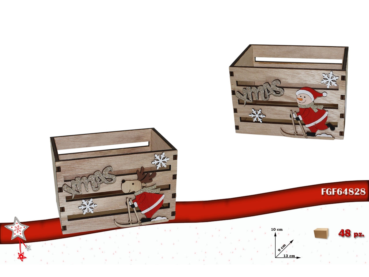 Cassettina legno 13x9xh.10cm assortite