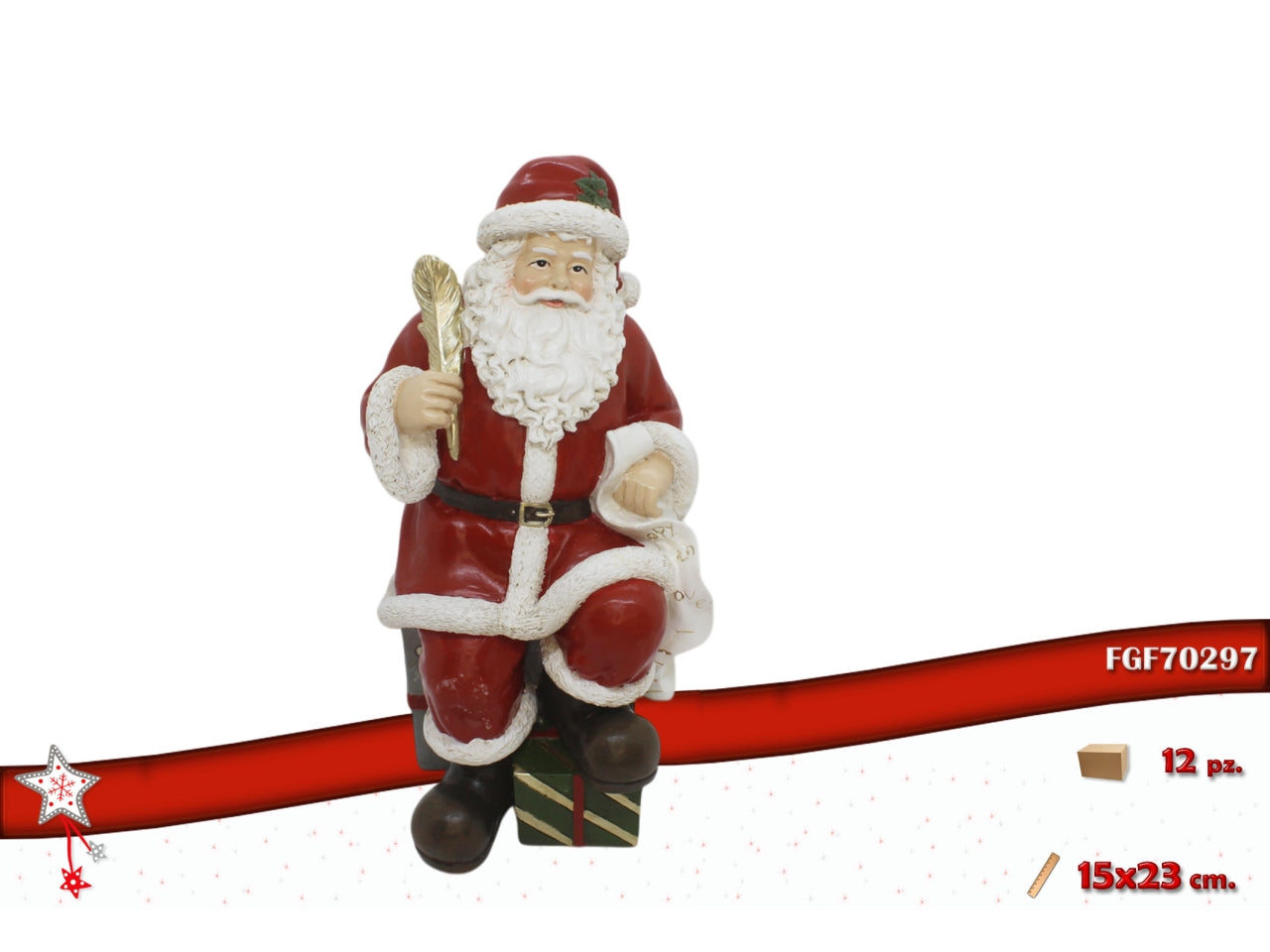 Babbo natale 23cm in poliresina