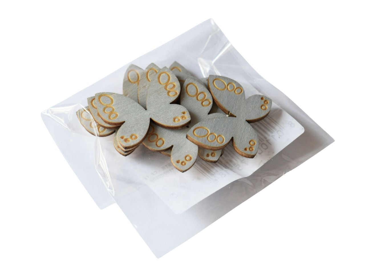 Formina legno 3mm a forma di farfalla di colore celeste la confezione contiene 20 pezzi