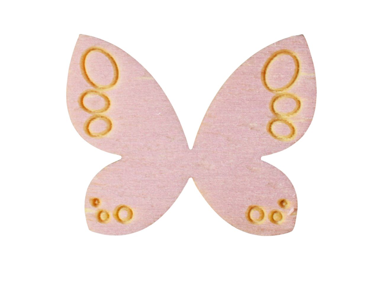 Formina legno 3mm farfalla di colore rosa la confezione contiene 12 pezzi