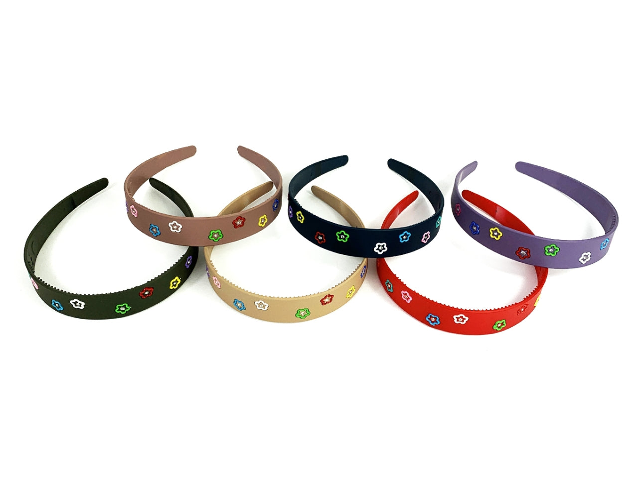 Cerchietto largo soft touch con fiorellini