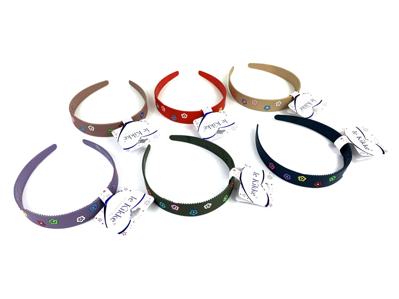 Cerchietto largo soft touch con fiorellini