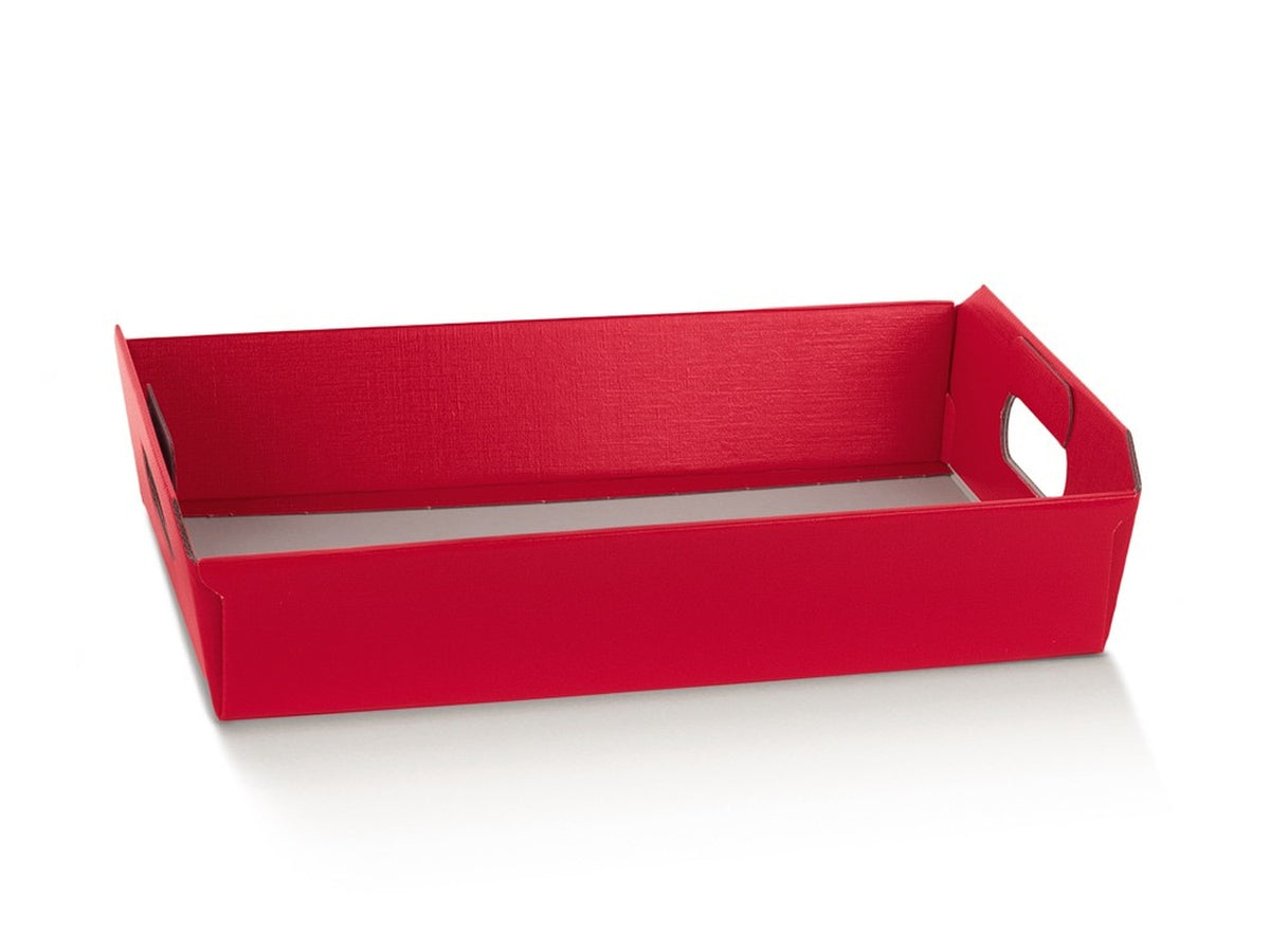 Fibra rosso cesto incollato 35x26x7cm