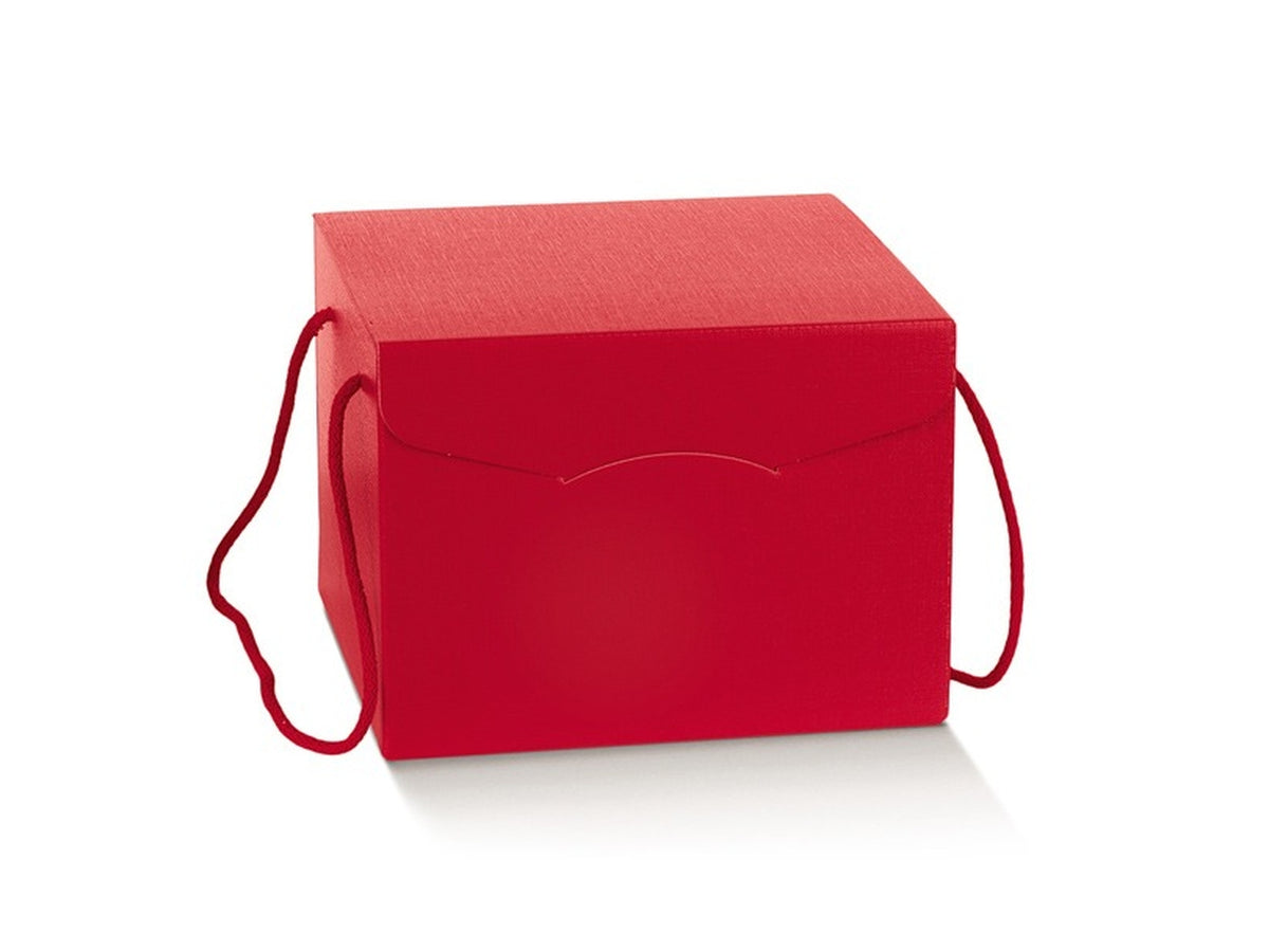Fibra rosso scatola con cordini 29x35,5x19,5cm
