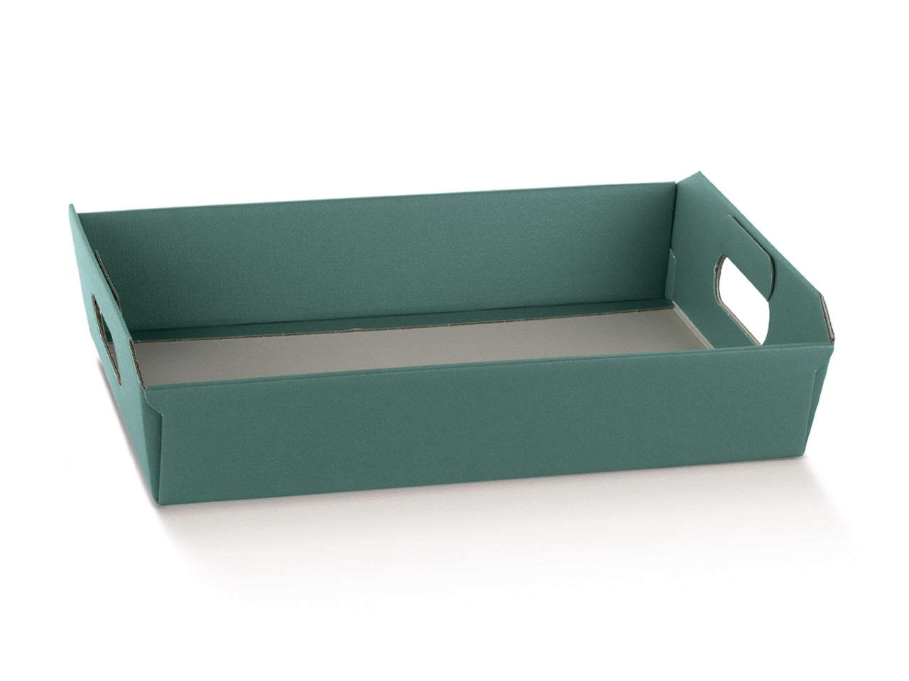 Fibra verde cesto incollato 35x26x7cm