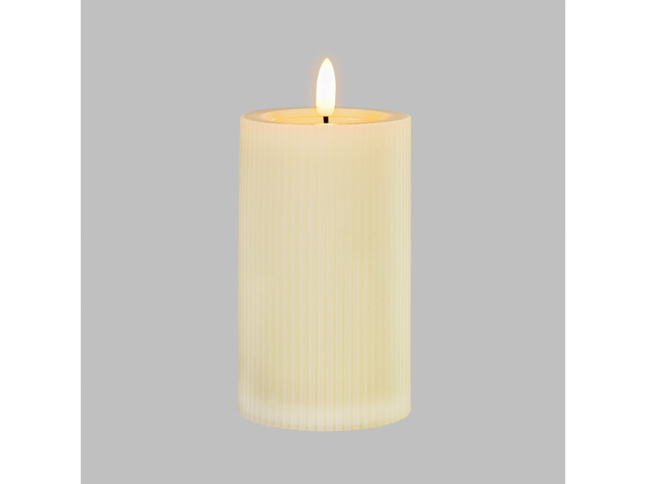 Candela fiamma led bianco caldo 7,5xh.12,5cm avorio a batteria