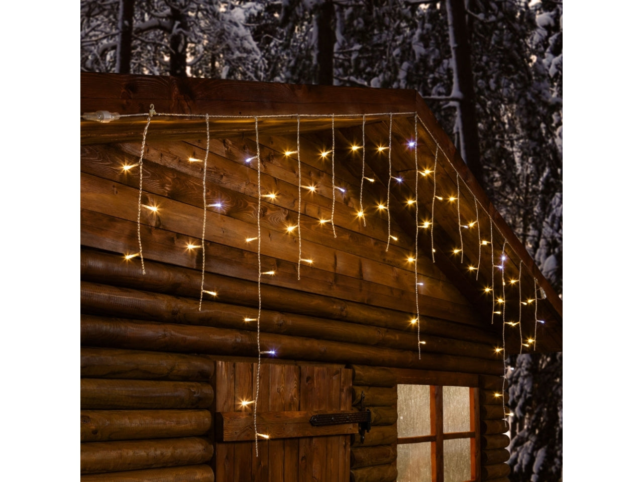 Tenda 270xh.80cm 66led bianco caldo e giochi di luce automatico flashled diamond bianco freddo, cavo trasparente per uso interno/esterno