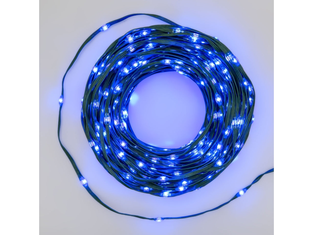 Catena 400 gocce led blu e gioco di luce, 4+30mt cavo verde per uso interno/esterno