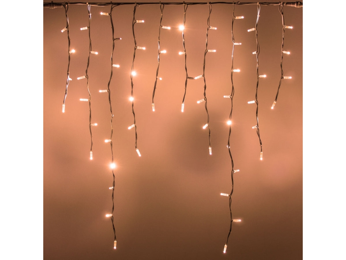 Tenda 180maxiled bianco caldo + flash bianco caldo, prolungabile, cavo bianco per uso interno/esterno IP67 con giochi di luce