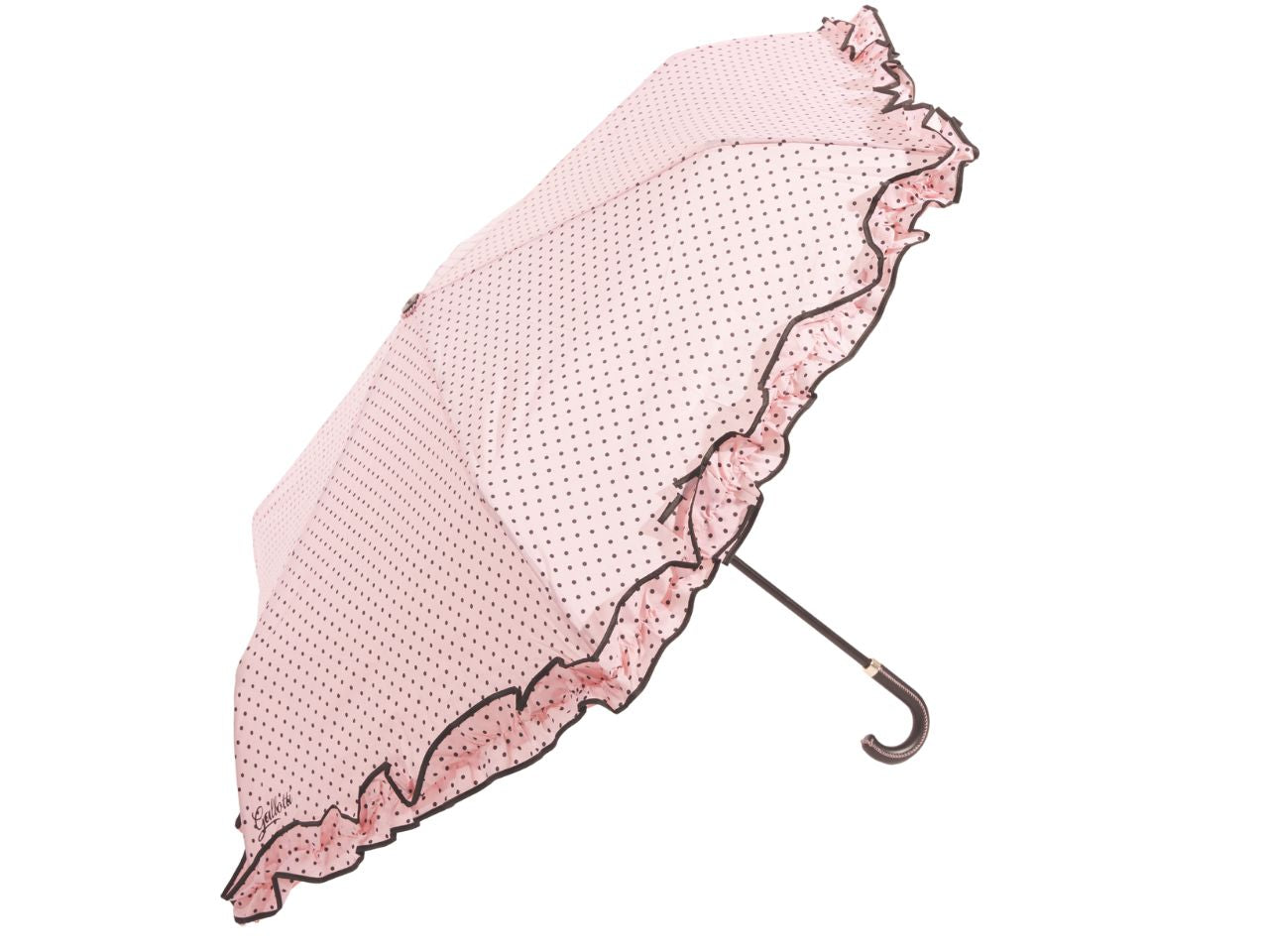 Ombrello Pongee impugnature curva con rouche