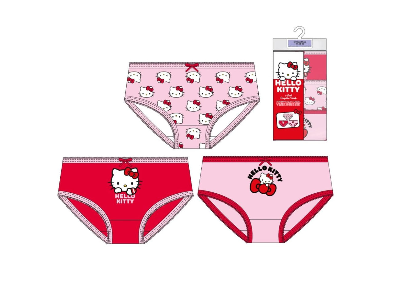 Hello kitty mutandine single jersey 3 pezzi