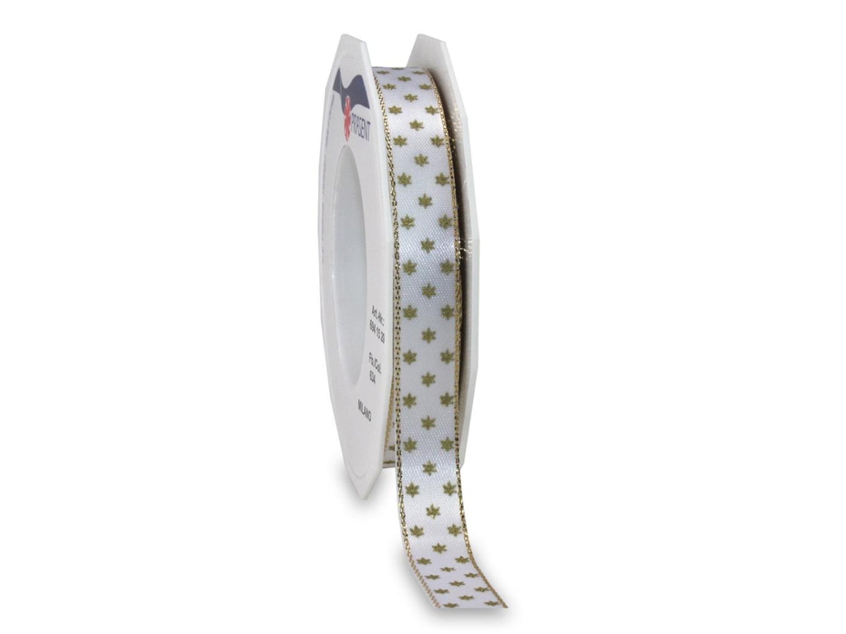 Nastro milano 1,5cmx20mt bianco e oro