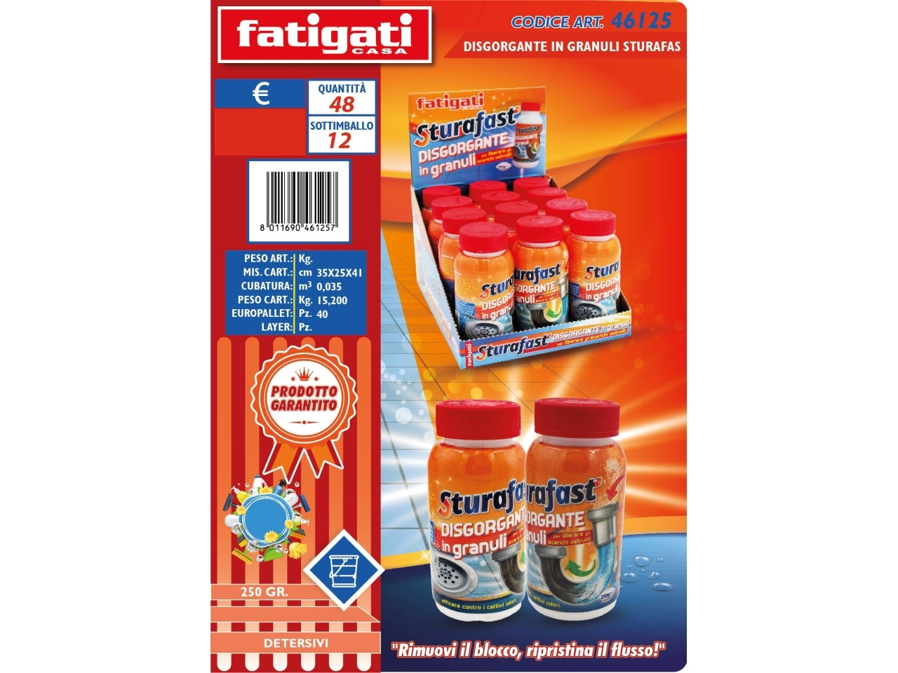 Disgorgante in granuli sturafast 25