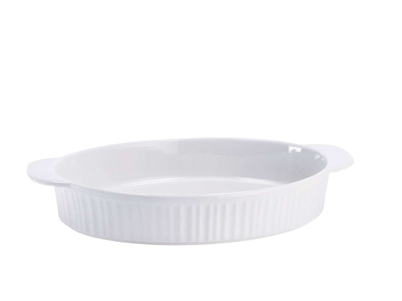 Pirofila ovale ceramica 35,5x22,5xh6cm b.co 100975