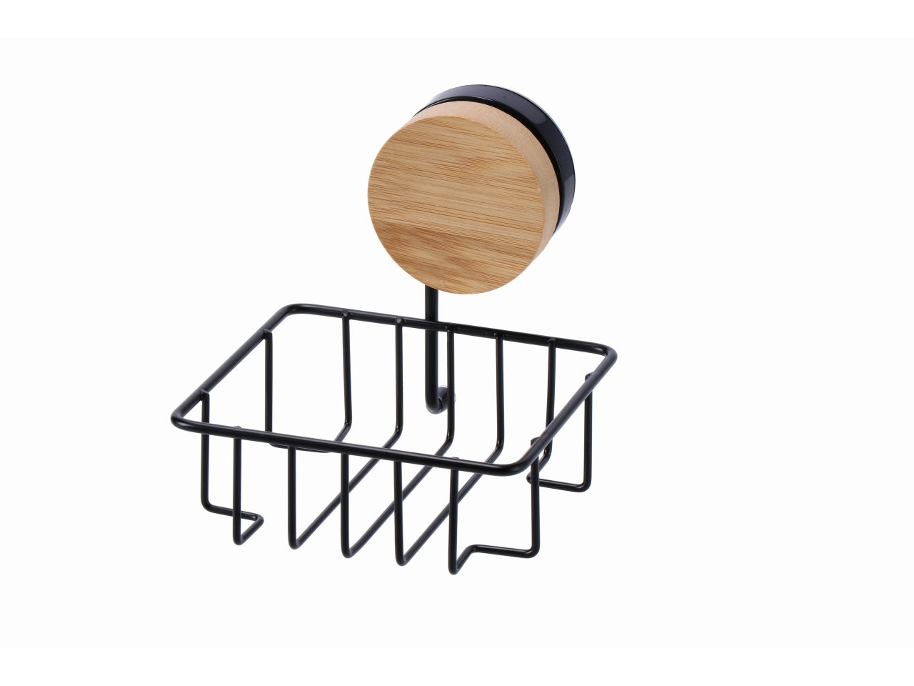 Porta sapone ferro e bambu 12x11xh10,5cm 86426