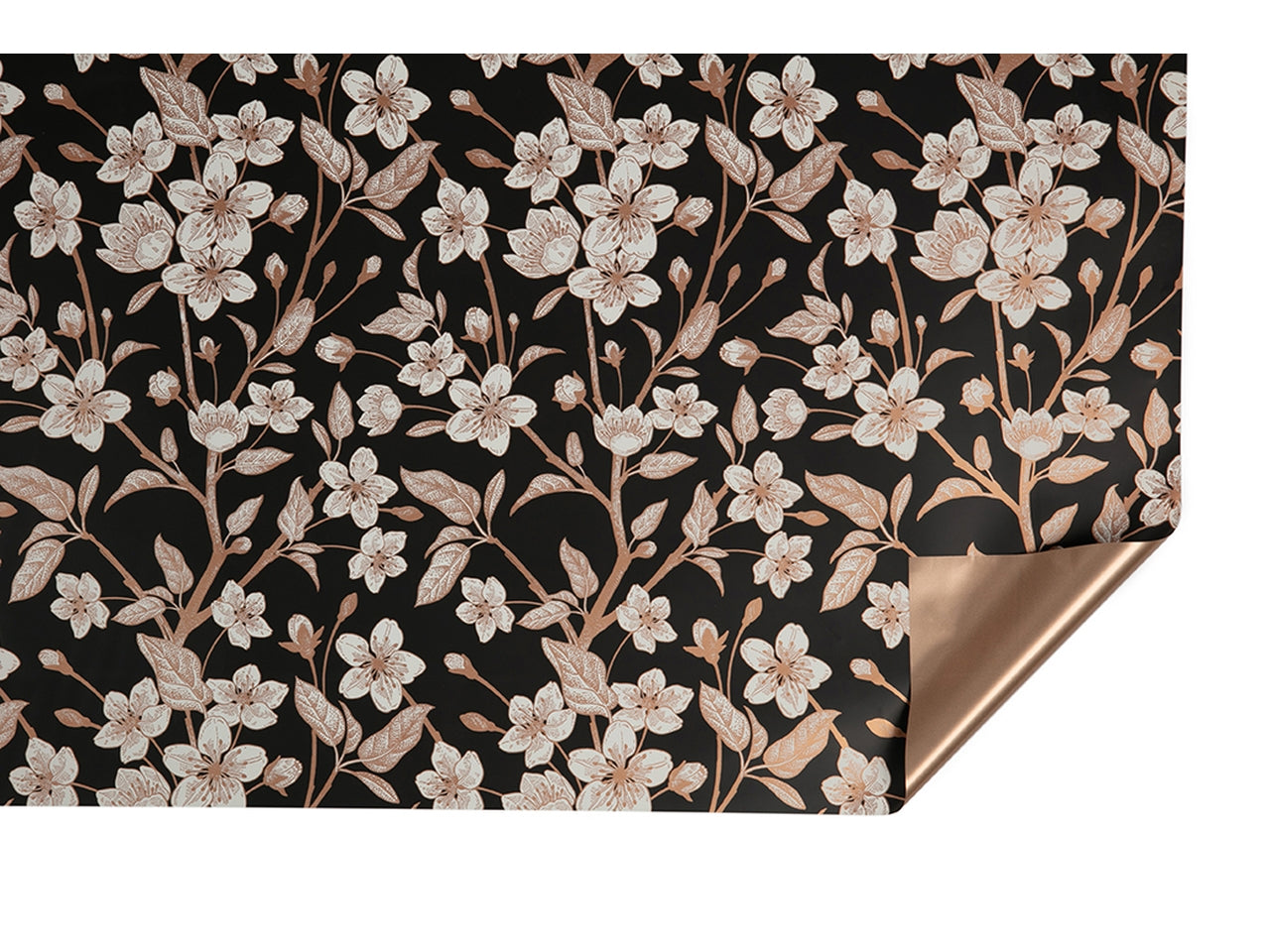 Bobina bronze 40my 1x25mt double face fiorato nero/bronzo