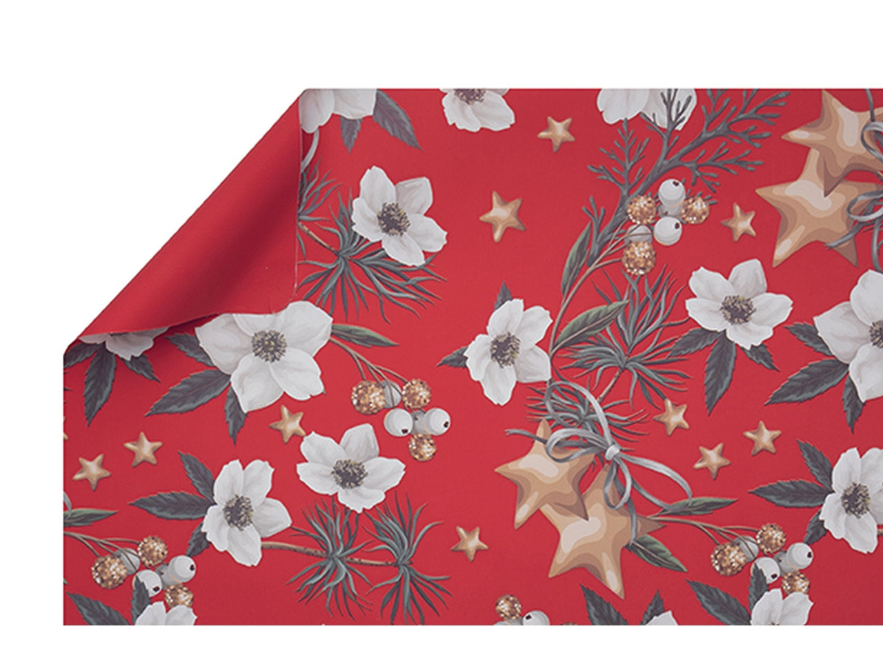 Bobina white christmas double face 40my 1x25mt rosso