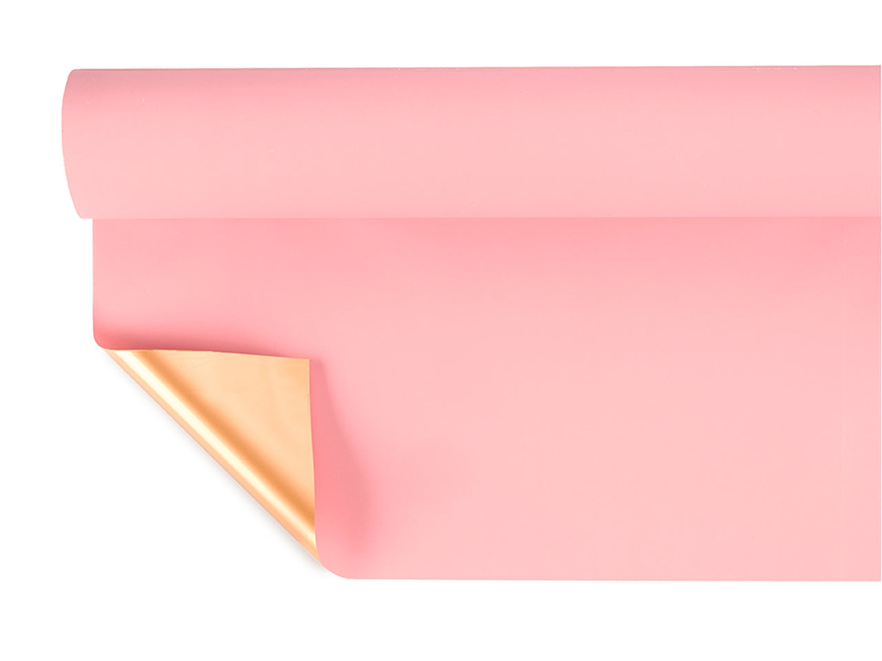 Bobina gold line tinta unita double face 40my 1x25mt rosa antico/oro