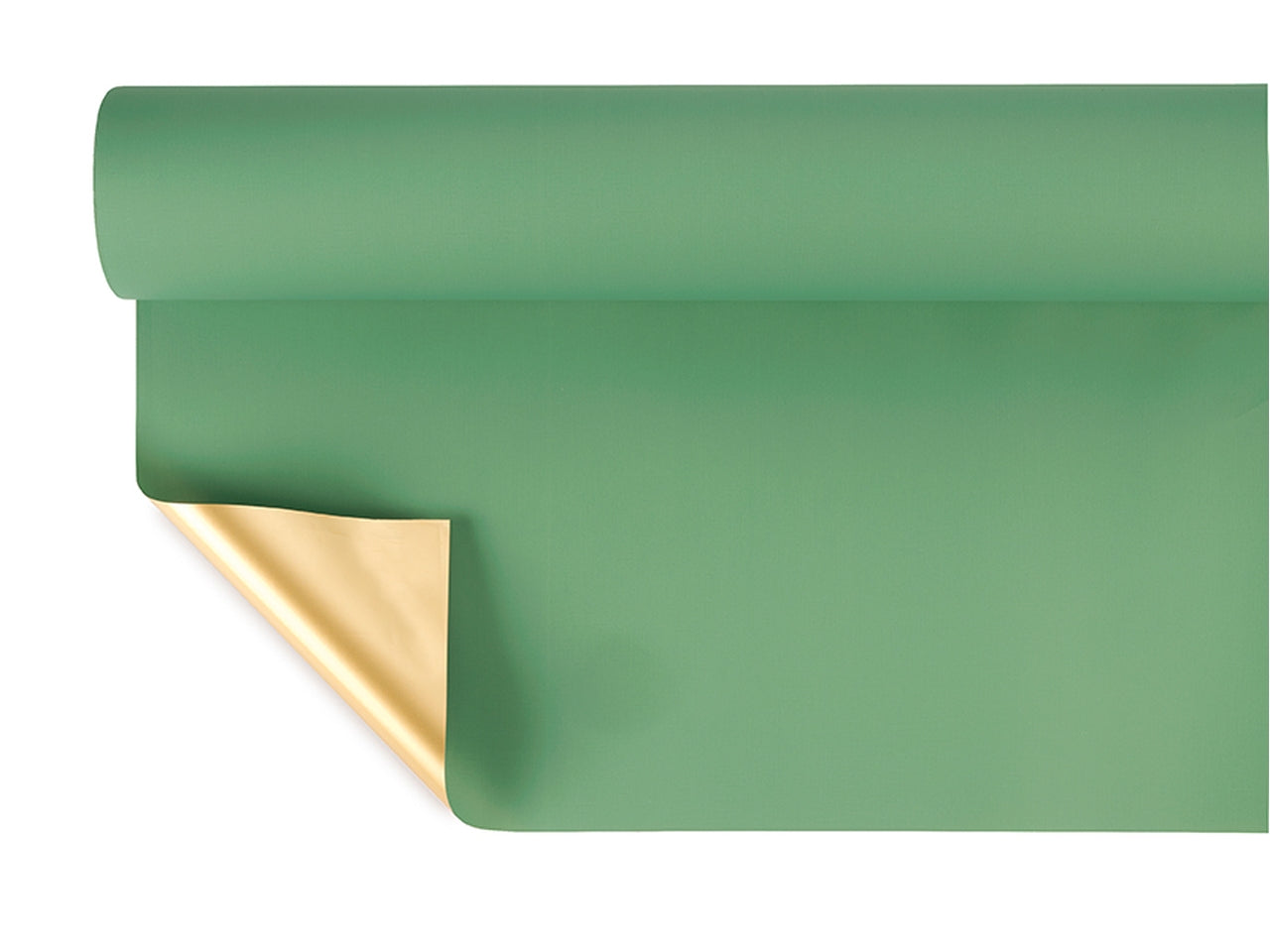 Bobina gold line tinta unita double face 40my 1x25mt verde mandorla/oro