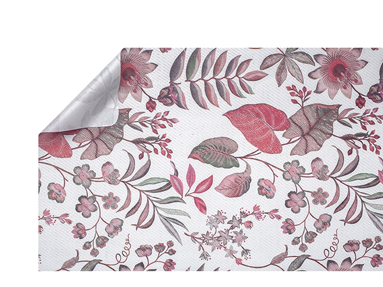 Bobina carta textile fiorata 0,80x20mt kraft