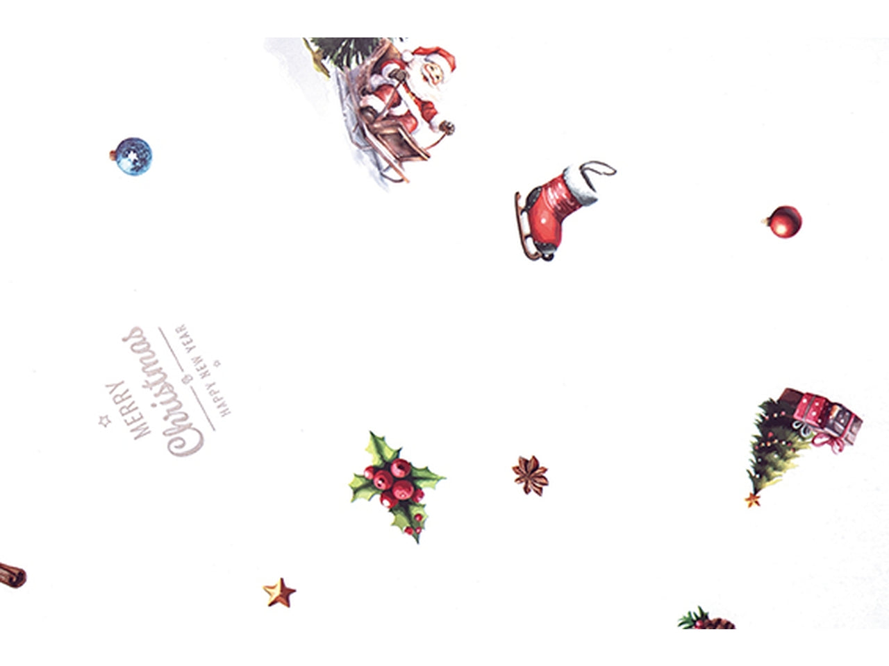 Fogli trasparenti decorati santa sleigh 30my 100x130cm in confezione da 50 pezzi