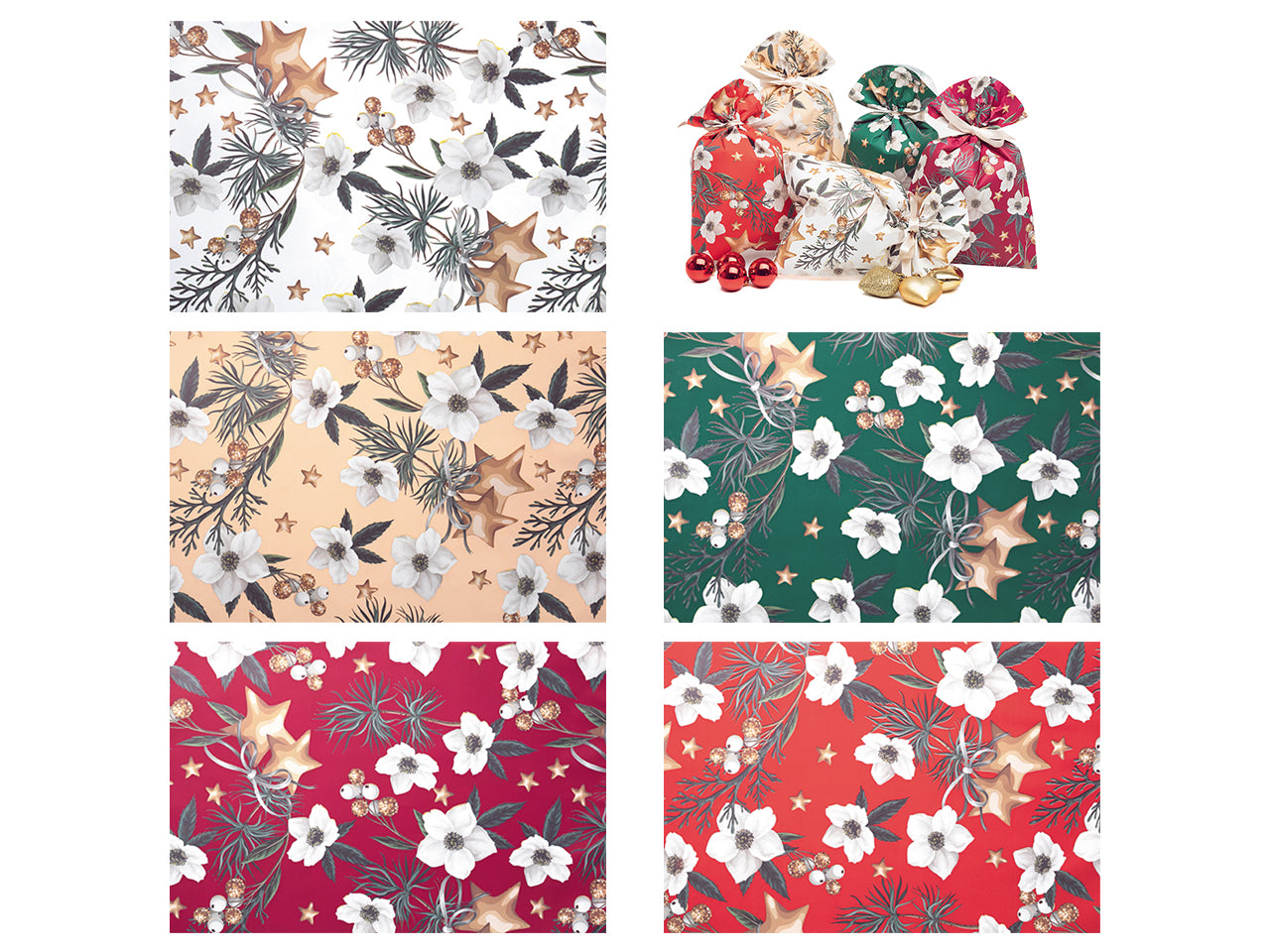 Buste white christmas 40x65cm in confezione da 50 pezzi colori assortiti