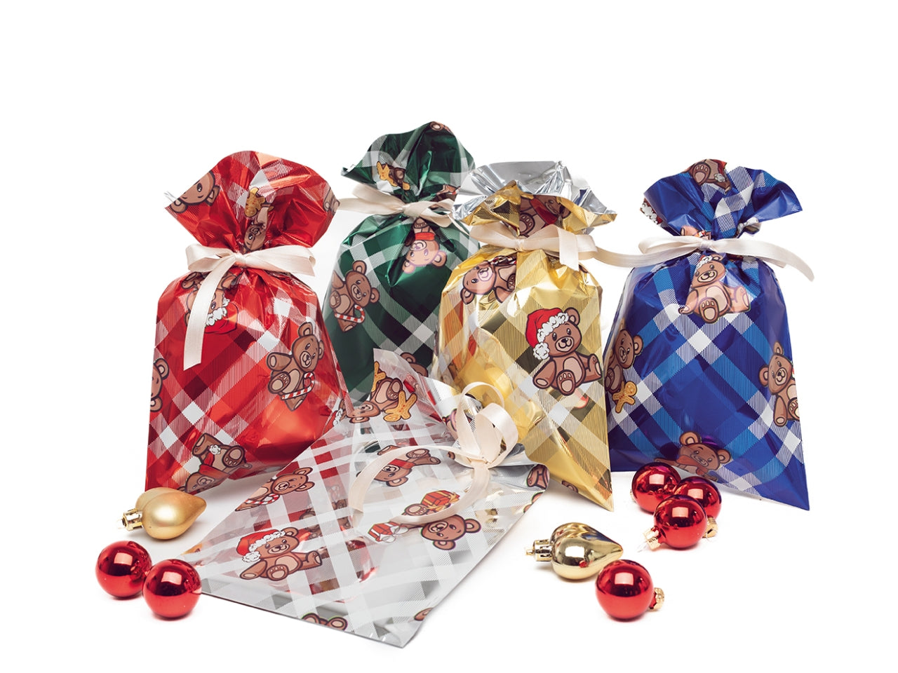 Buste peluche 50x70cm in confezione da 50 pezzi colori assortiti