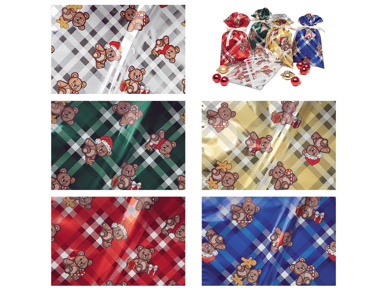 Buste peluche 40x65cm in confezione da 50 pezzi colori assortiti