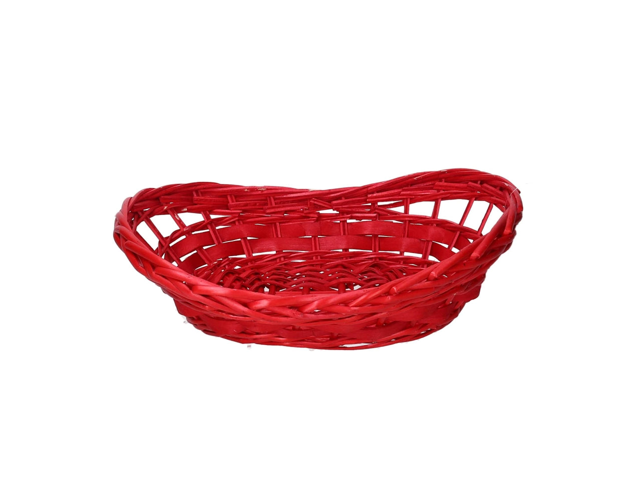 Cesta in vimini ovale 36x24xh8/12cm rosso
